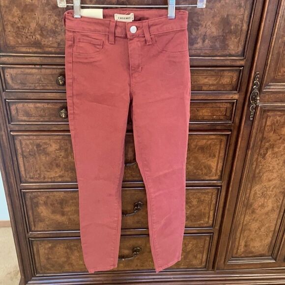 L’AGENCE Margot  woman’s light maroon high rise skinny jeans - Picture 2 of 15